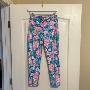 Lilly Pulitzer Blue Floral Pink & Green Leggings